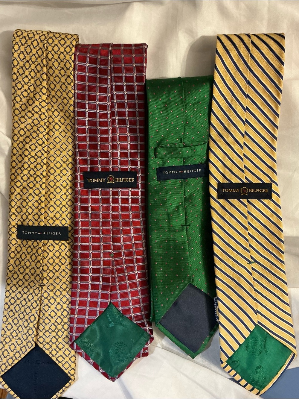 Tommy Hilfiger Yellow, Red, Green Striped and Patterned Men's Tie Set